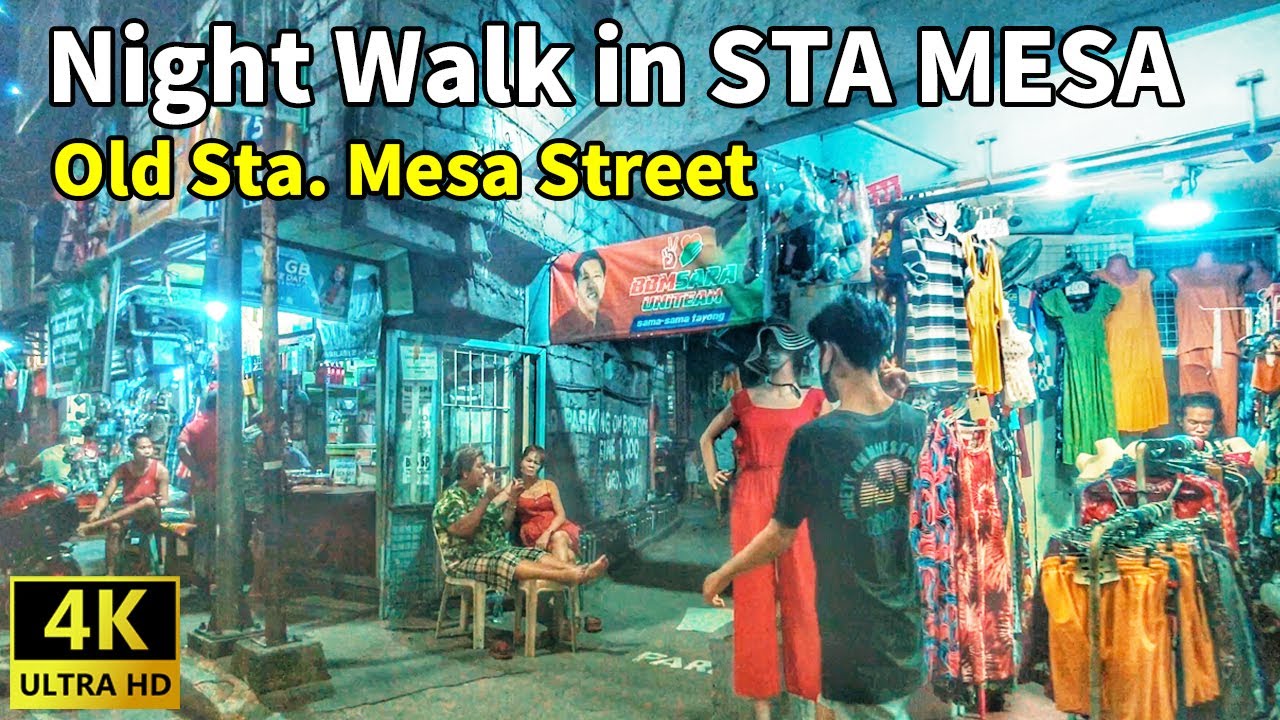 Night Walk in STA MESA ... Old Sta. Mesa Street , Manila Philippines [4K]