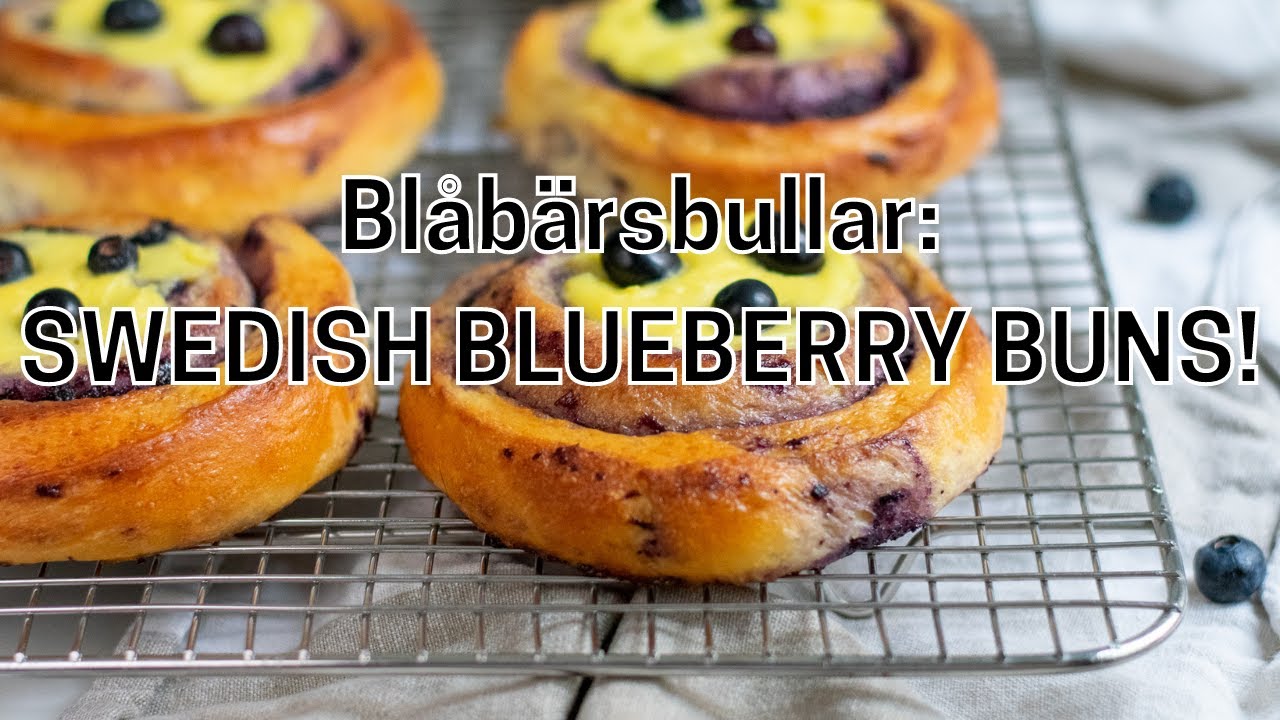 Blåbärsbullar: Swedish Blueberry Buns with Pastry Cream!