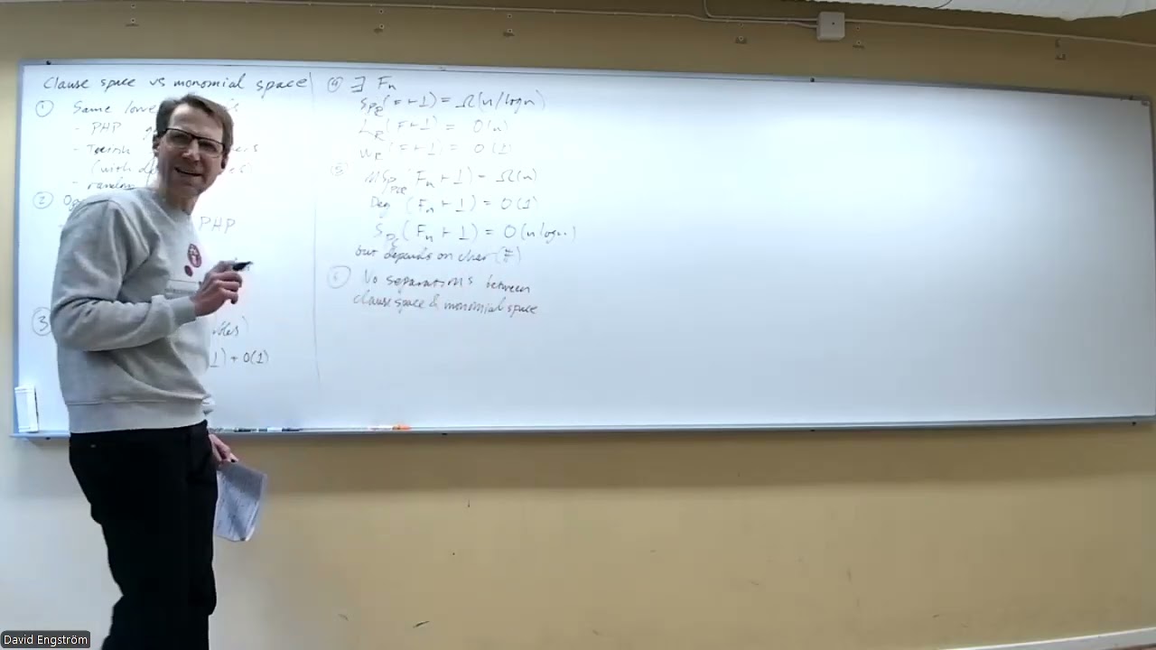 Proof complexity as a computational lens lecture 17: Total space in resolution; PCR space vs. width