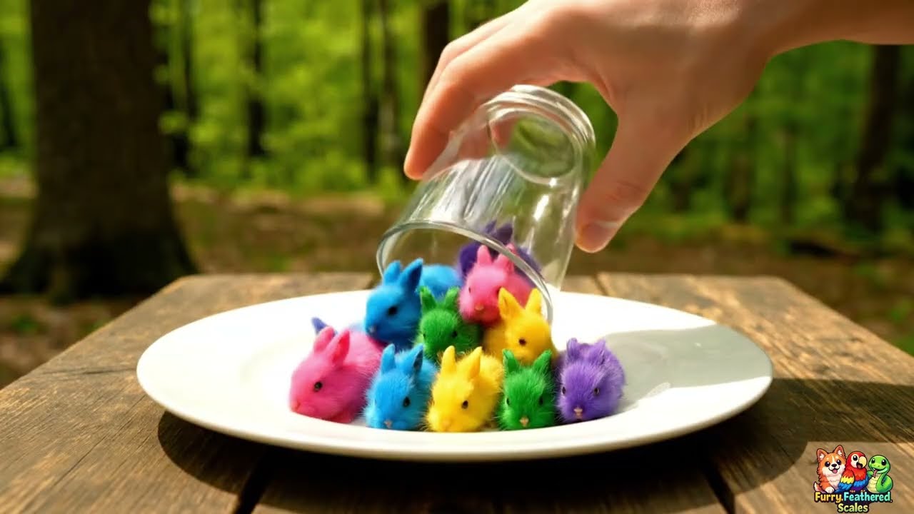 Cute Colorful Tiny Animals in a Glass Jar Compilation | Furry_Feathered_Scales | (EP29) #ai #animals