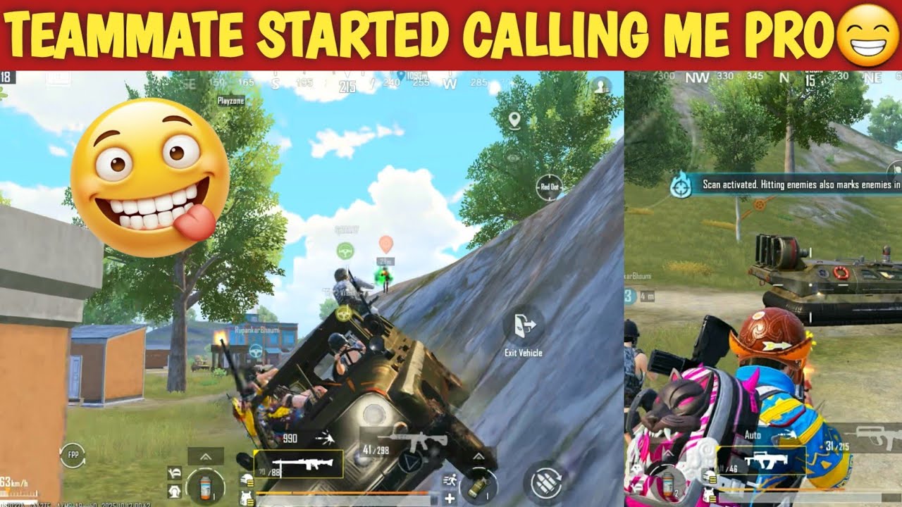 TEAMMATE STARTED CALLING ME PRO 😁BGMI COMEDY video online gameplay MOMENTS CARTOON FREAK #bgmi