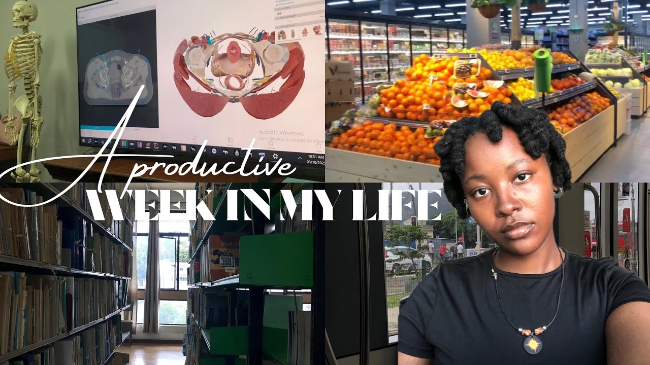 A productive week in my life|grocery restock| assignments|unidiaries| library|study vlog|med student