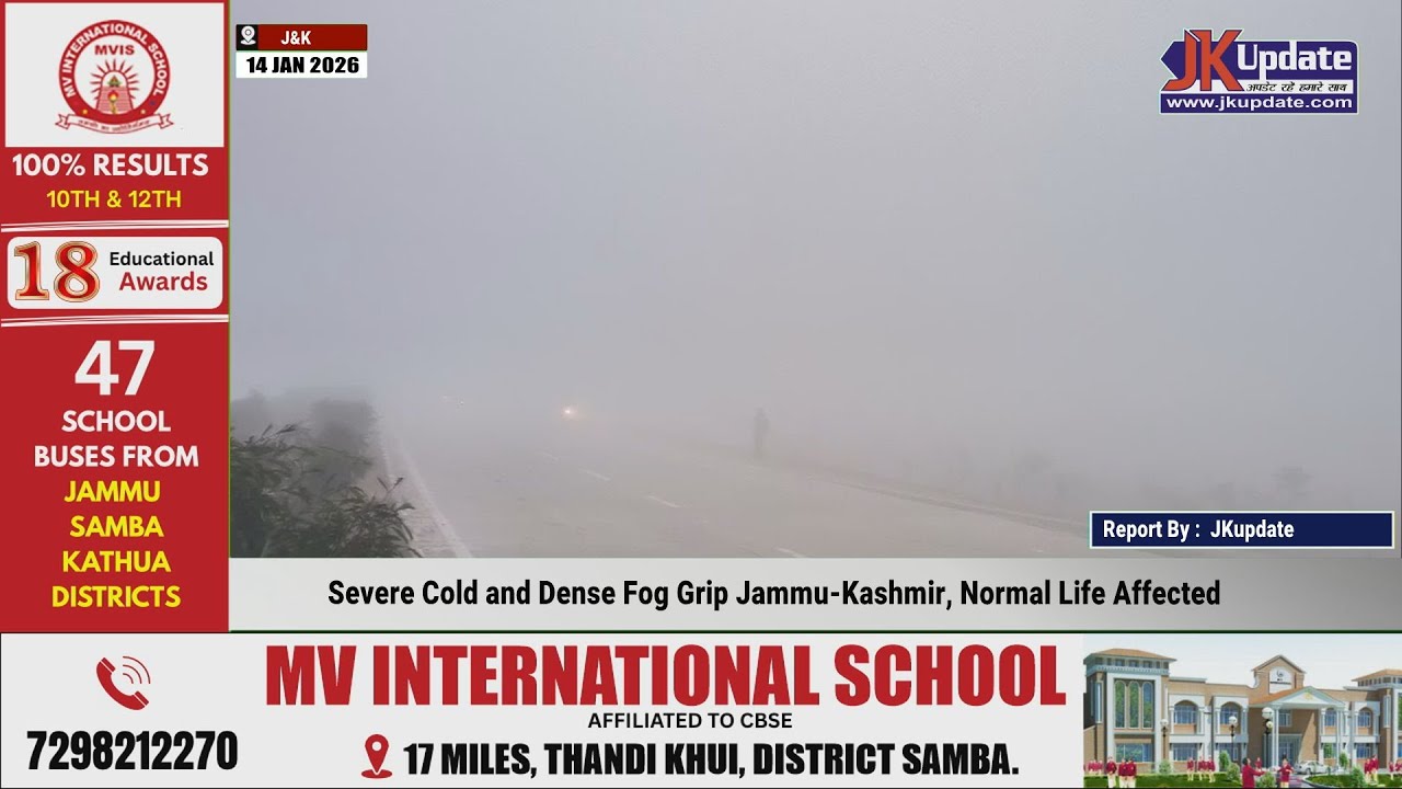 Severe Cold and Dense Fog Grip Jammu Kashmir, Normal Life Affected