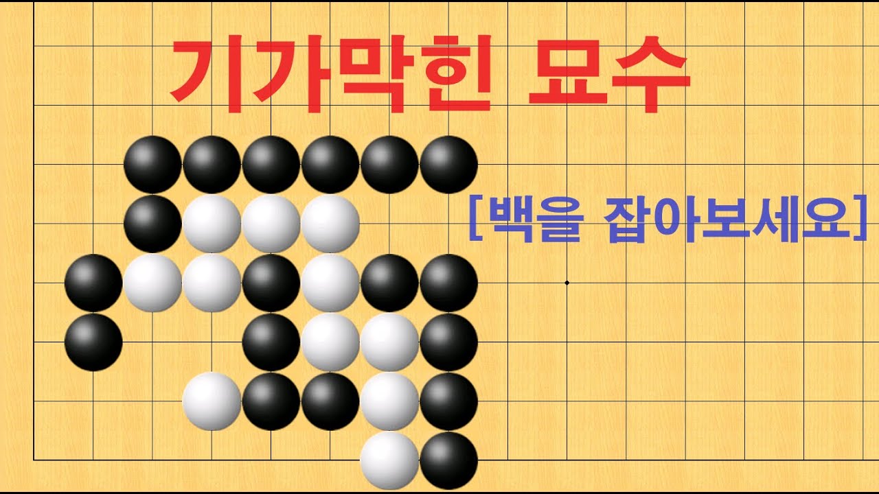 바둑 사활 - 기가막힌 묘수가 나옵니다. 백을 잡아보세요