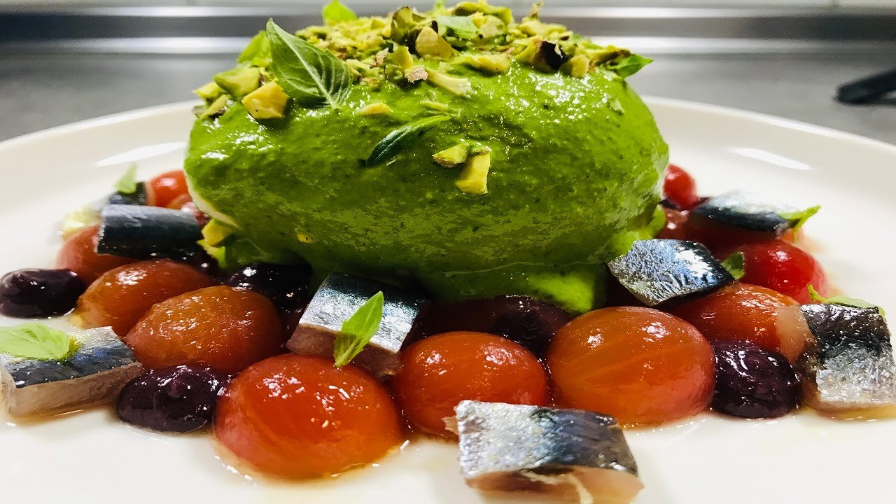 🥙 Ensalada de burrata, tomate cherry, sardina y emulsion de albahaca | After Covid