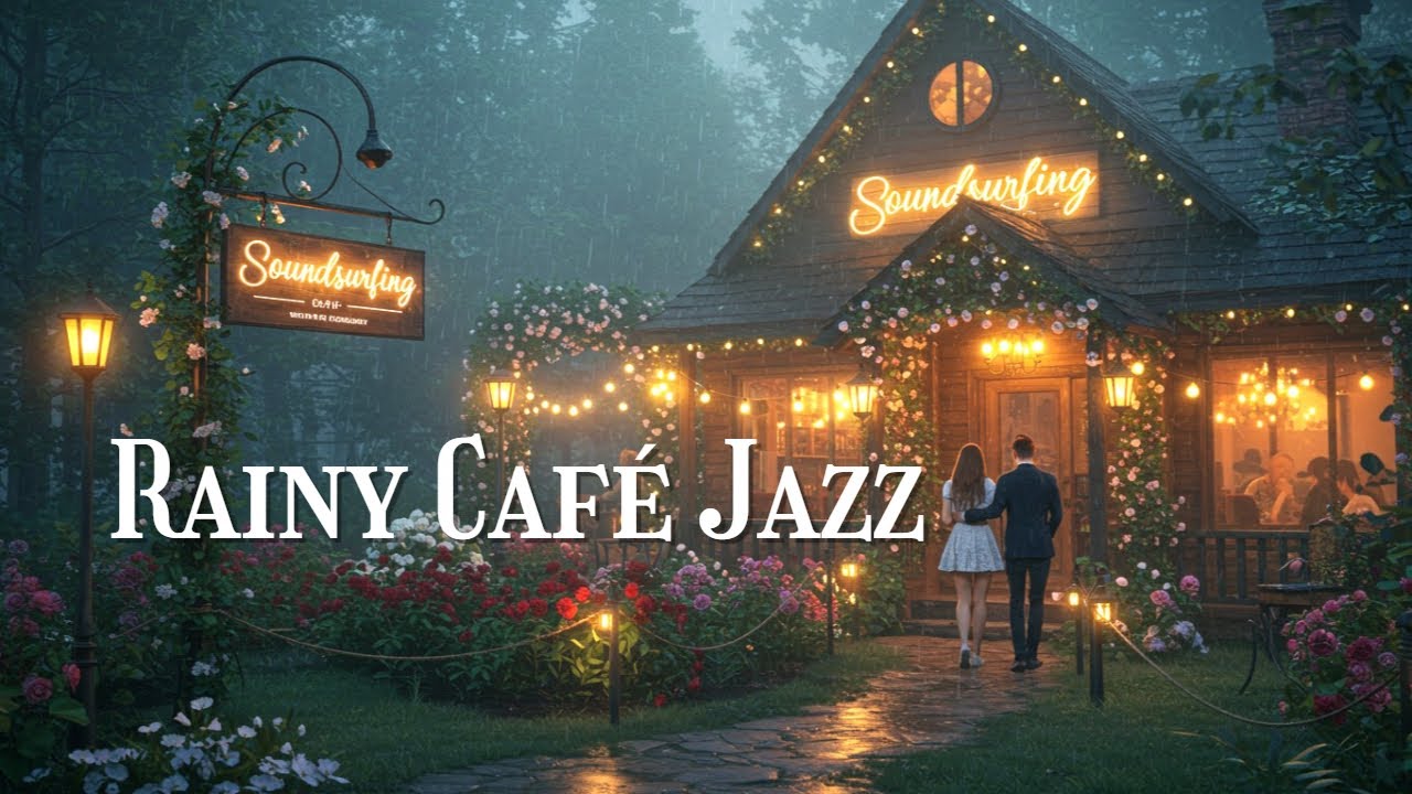 Cozy Jazz Café on a Rainy Day ☂ Relaxing Rain Sounds & Romantic Music for Study, Work, Sleep, Dream