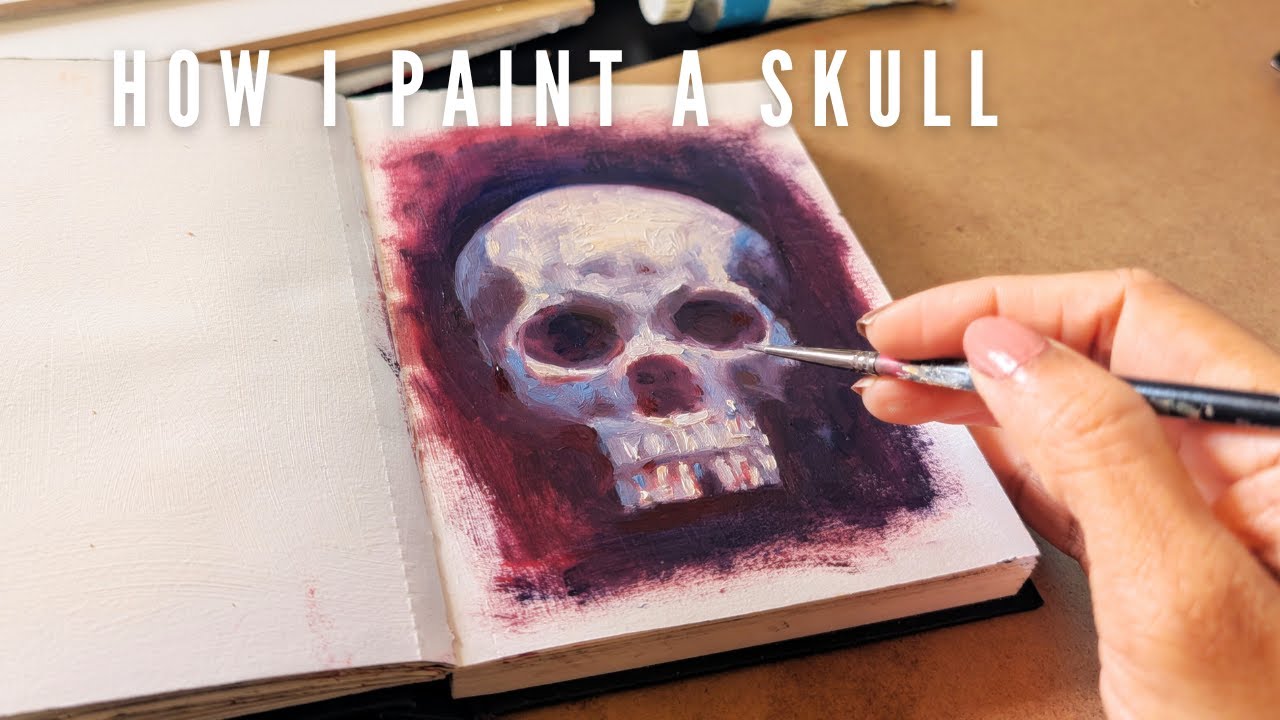 How I Paint a Skull | Loose Brushstrokes & Sketchbook Process