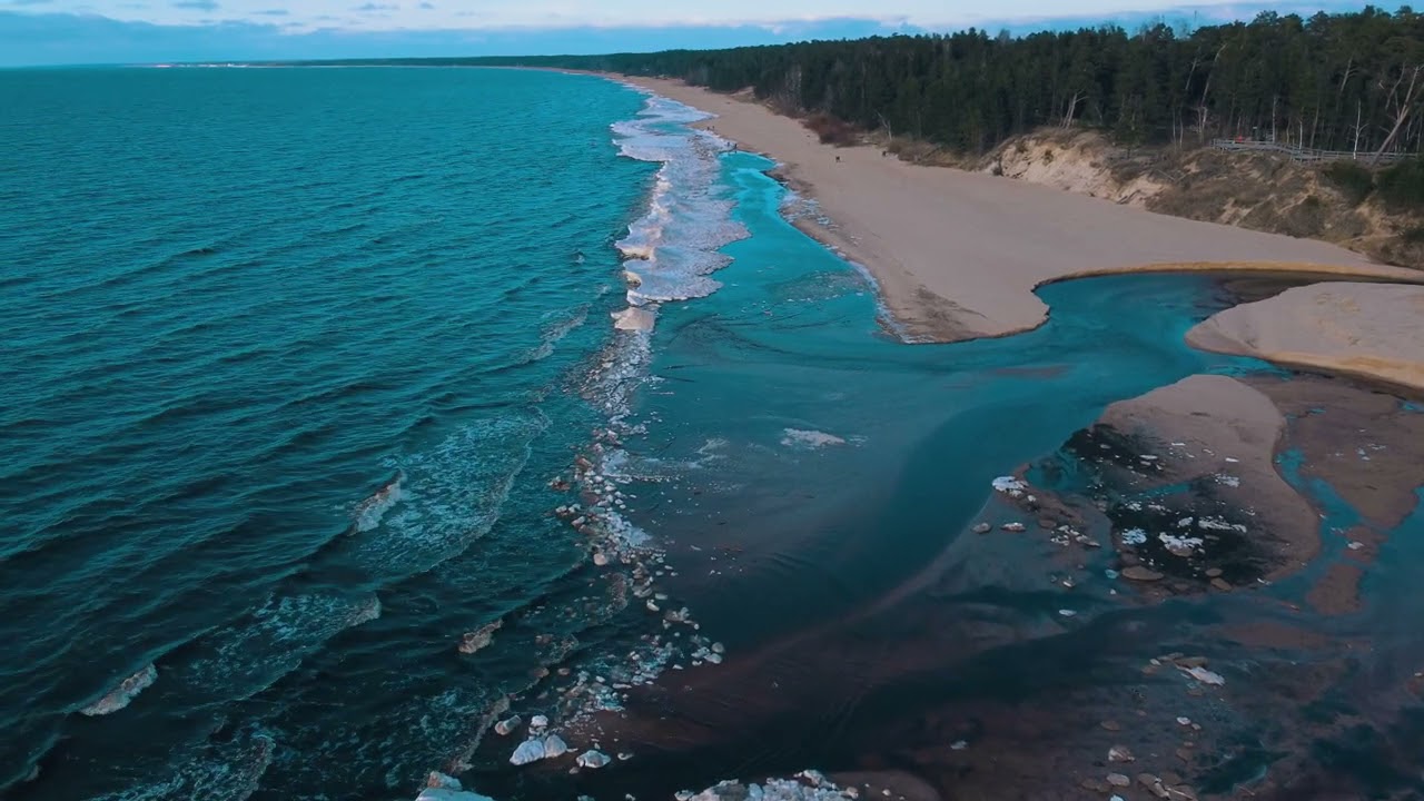 DRONE FLYING IN LATVIA OVER THE BALTIC OCEAN - Latvian Baltic Sea Cinematic 4k