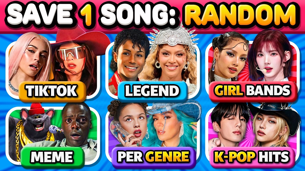 Save One Song: RANDOM Rules 🎵 8 SONGS, Save your Favorite Tracks! | Music Quiz 2026