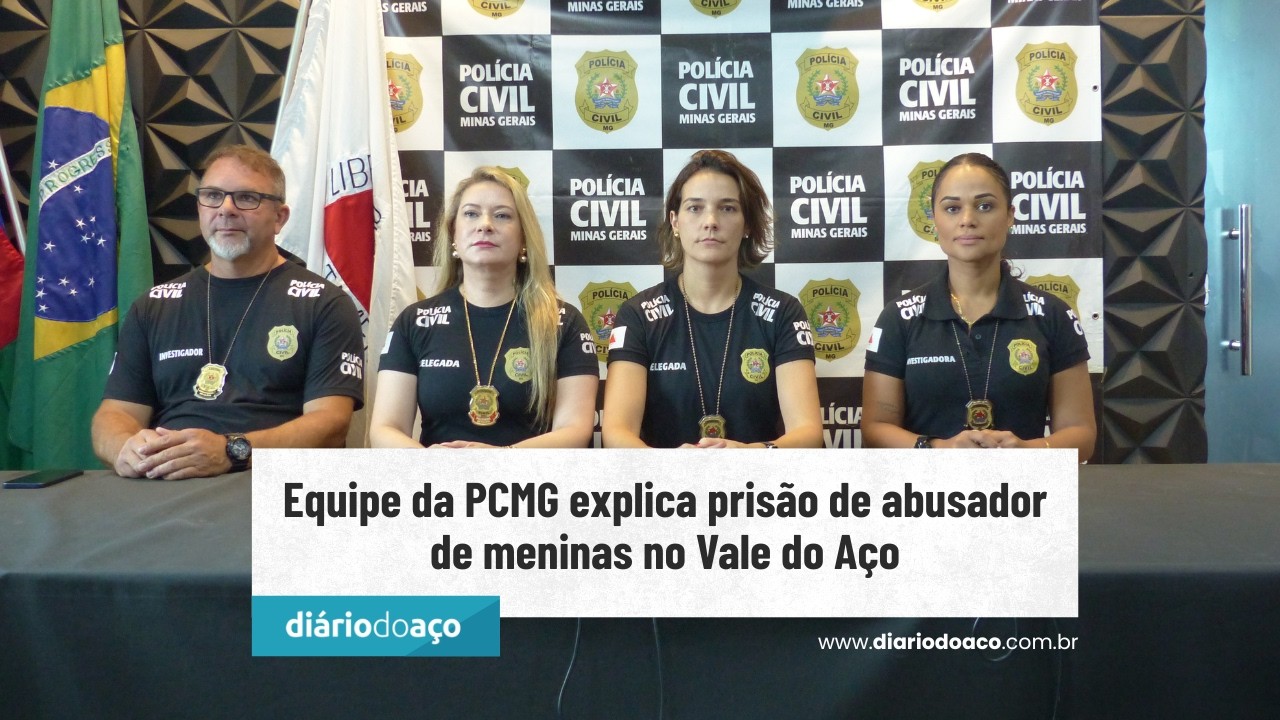 Equipe da PCMG explica prisão de abusador de meninas no Vale do Aço