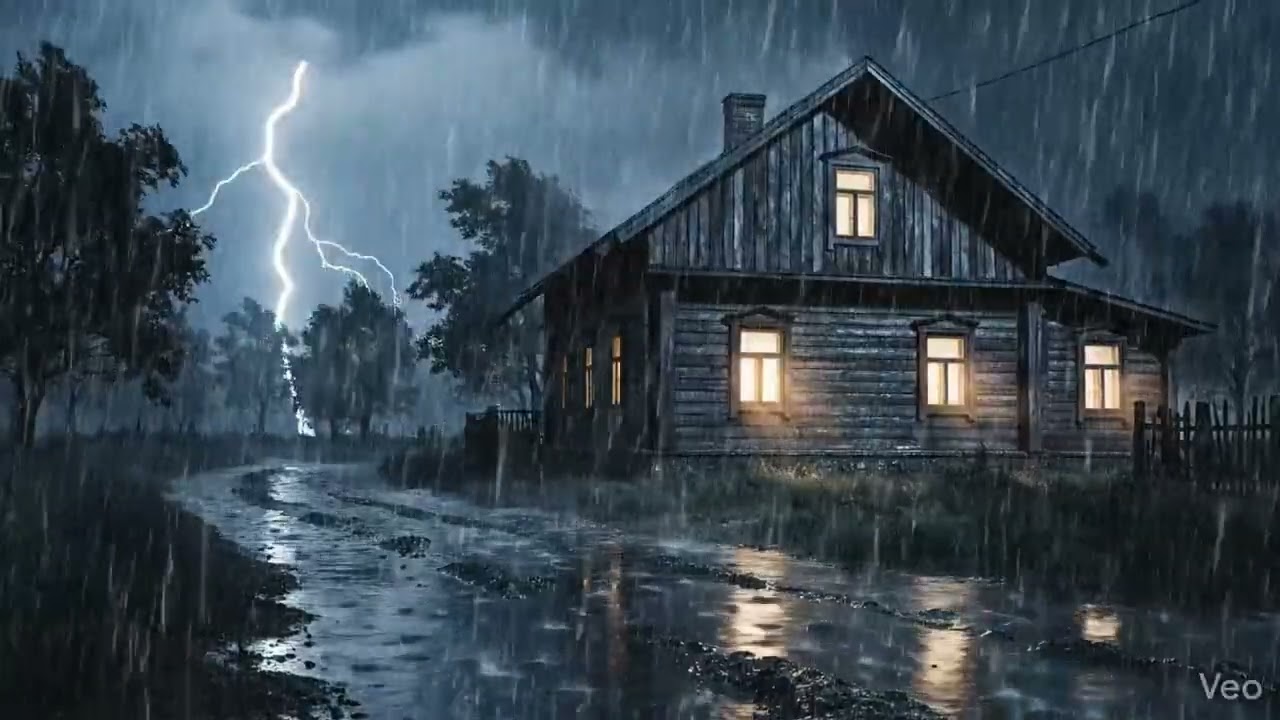 Gentle Rain with Distant Thunder 🌙 Relaxing Night Sounds for Sleep & Stress Relief