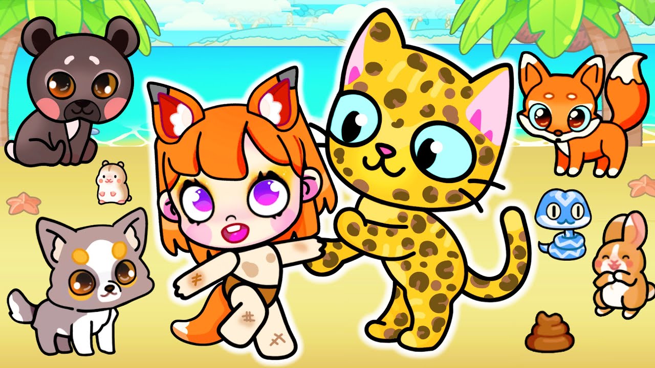 Fui adotada por animais tropicais selvagens na NOVA ILHA no Avatar World | Toca Life World