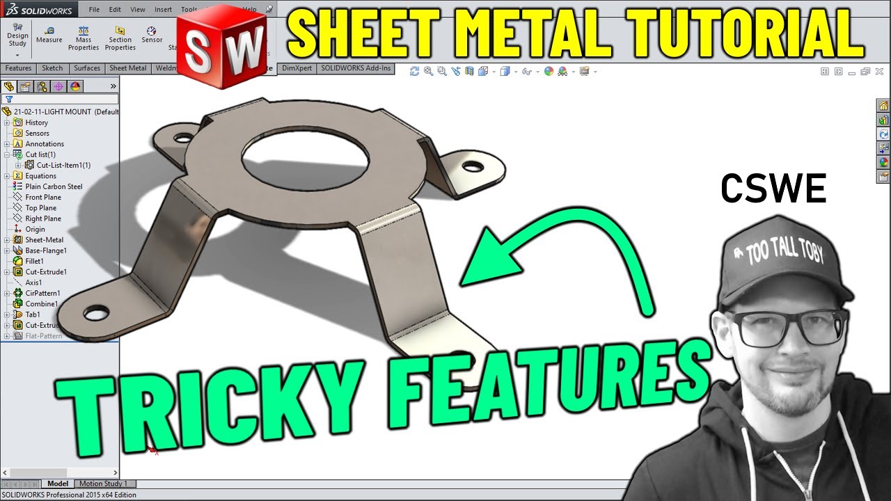 SolidWorks Sheet Metal Tutorial - Light Mount
