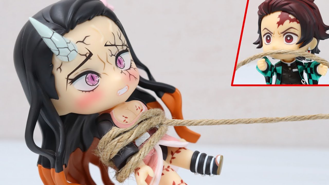 禰豆子を縛り上げる炭治郎！？【鬼滅の刃】【コマ撮り】【ねんどろいど】