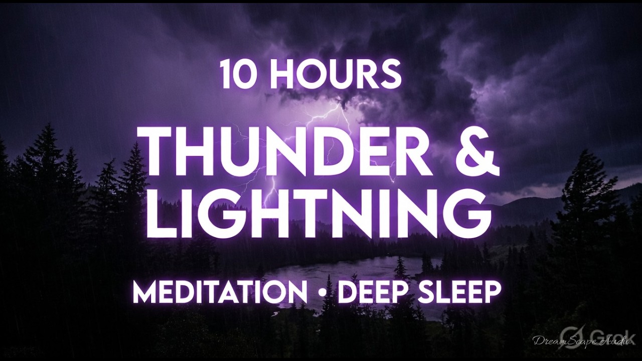 10 Hours Thunderstorm & Rain Meditation Music &ndash; Deep Sleep, Anxiety Relief