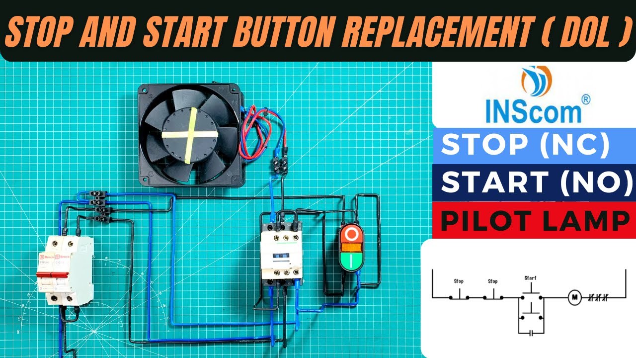CARA PASANG TOMBOL 3 IN 1 INSCOM APBB-22N PADA DIRECT ON LINE STARTER (DOL Starter)
