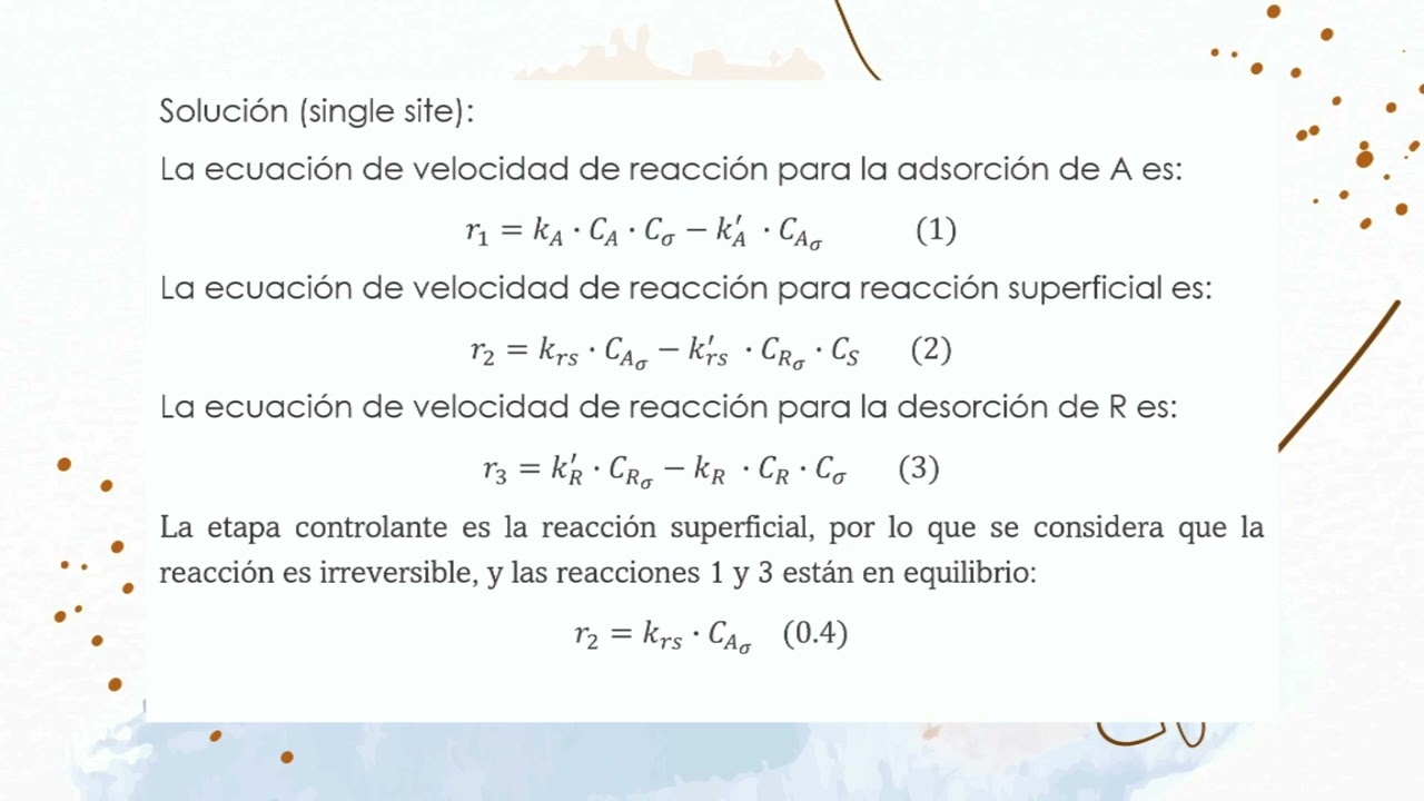 2. Determinación de la ecuación de velocidad de una reacción catalítica heterogénea