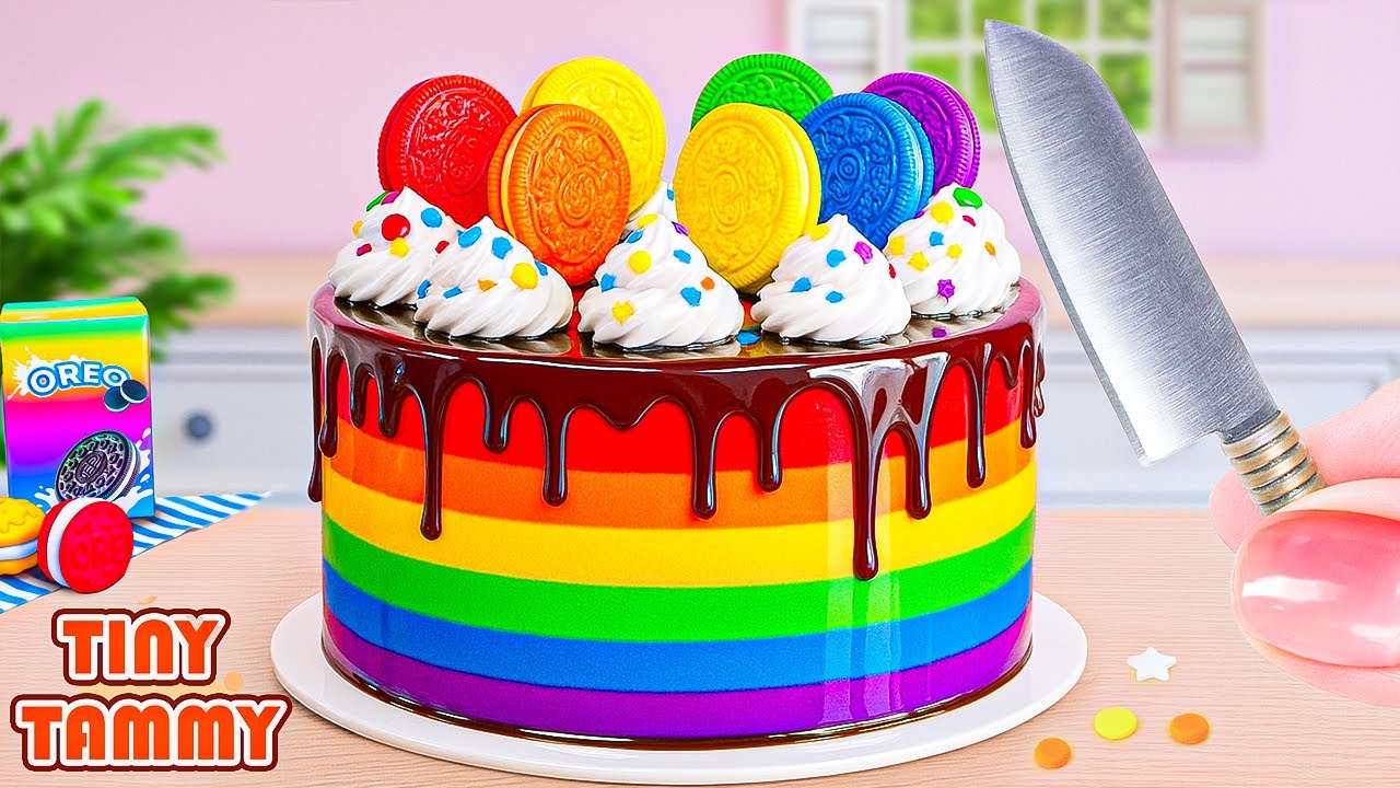 Mini Rainbow OREO Cake🌈How To Make Tasty Miniature Chocolate OREO Cake🍰✨Tiny Tammy