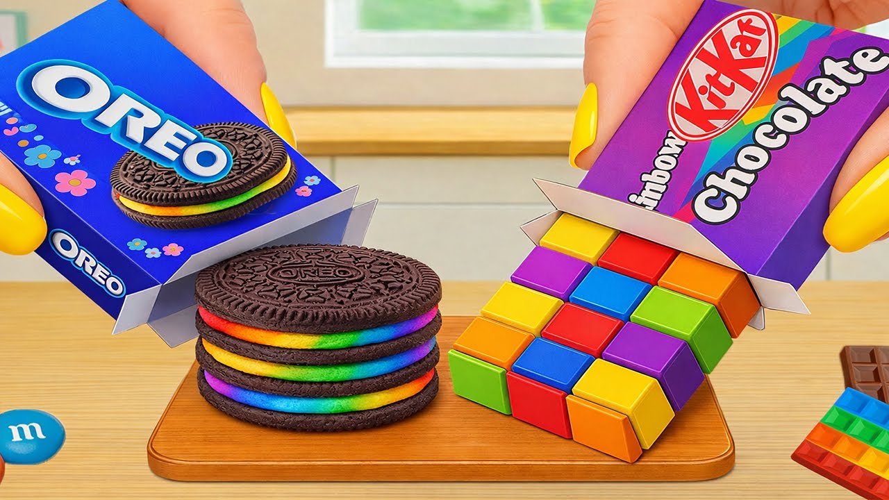 How to Make Beautiful  Melted Chocolate Rainbow Buttercream Cake🌈Yummy Mini Kitkat Oreo Cake 🍫