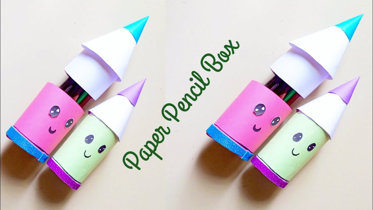How to make a paper pencil box. Diy paper pencil box idea. Easy Origami Box tutorial. Origami 
