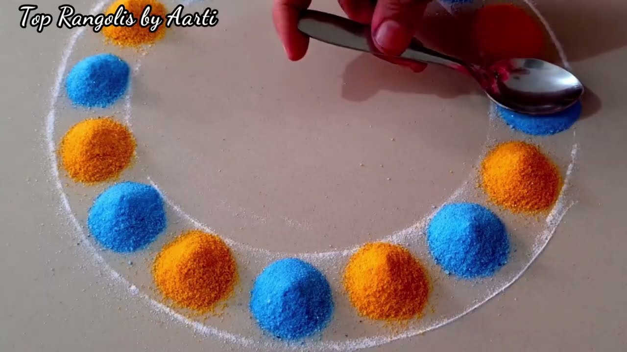 Simple Rangolis | Rangoli Colours | Satisfying Sand Videos by Aarti | Easy Kolam | Top Rangolis