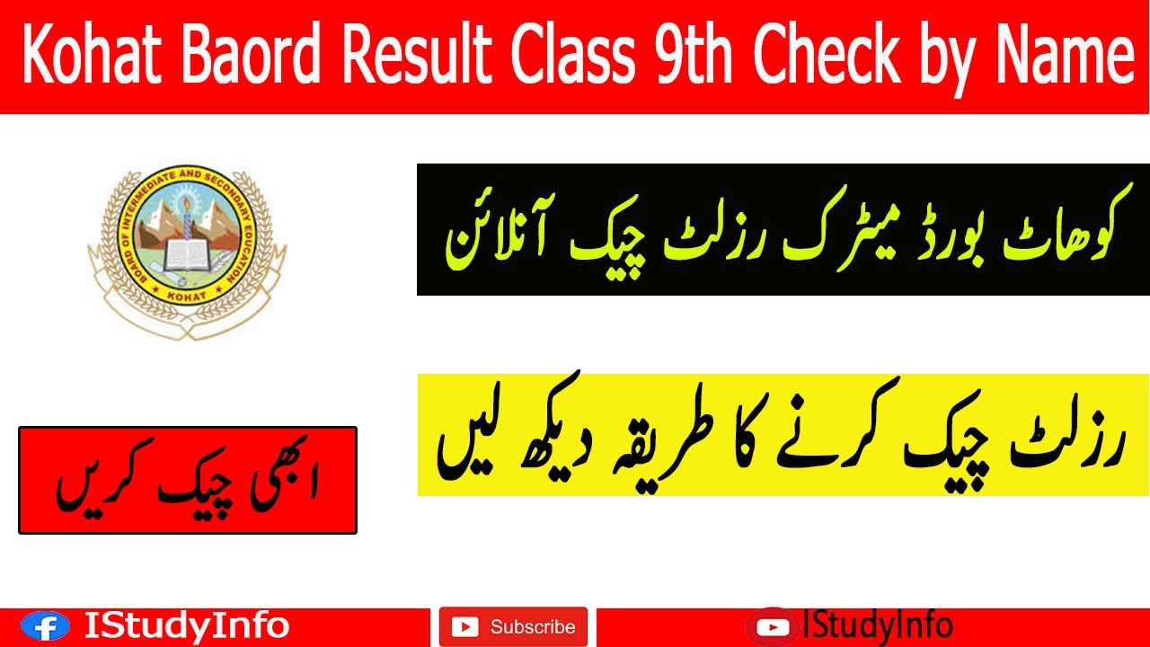 Kohat Board Result Check Online Updates