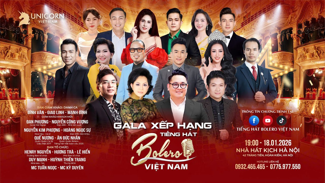 Gala Tiếng Hát Bolero Việt Nam - Tiếng Hát Bolero Việt Nam | Gala Xếp Hạng Livestream Trực Tiếp