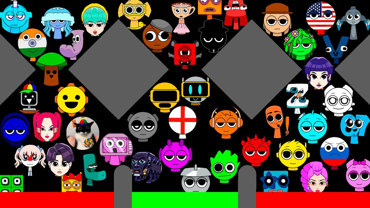 MEGAMIX SPRUNKI Marble Race Tournament in Algodoo - Sprunki Marbles Elimination!