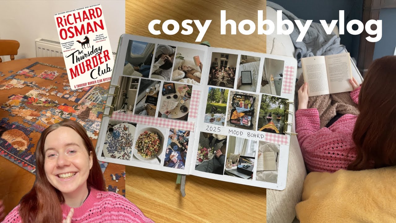 cosy hobby vlog! | reading, puzzling and journal flip through