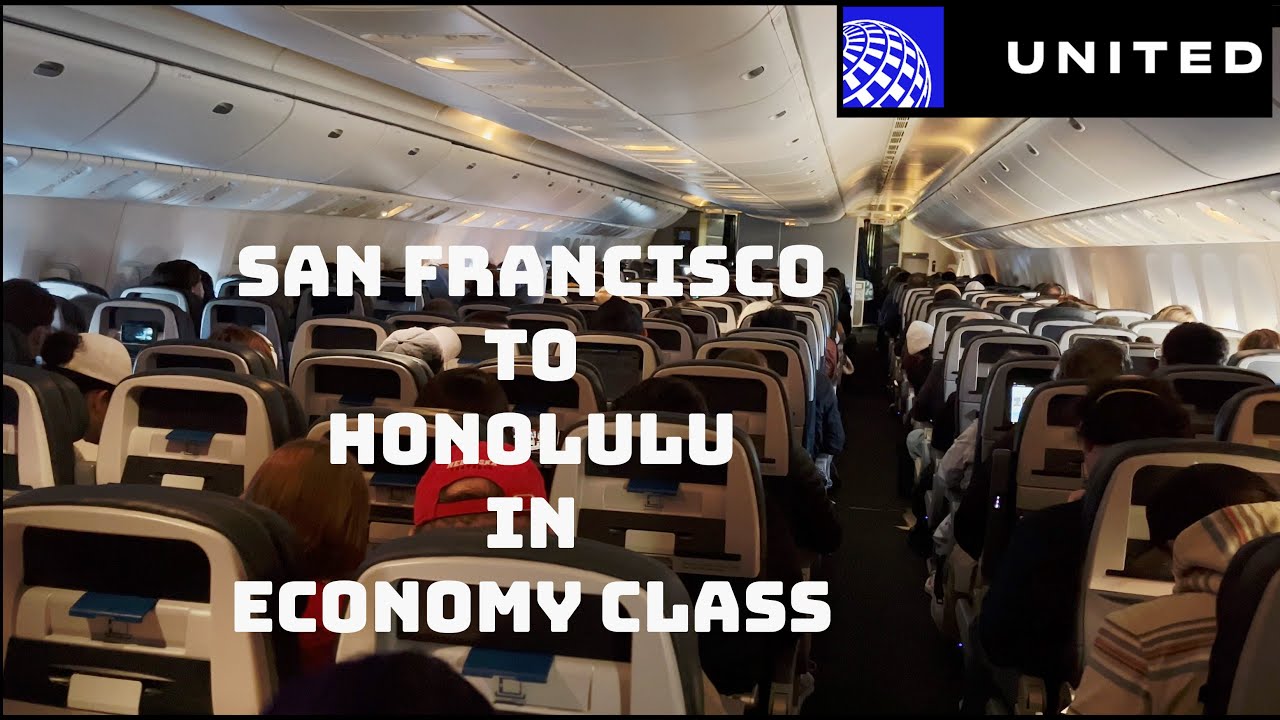 United Airlines Boeing 777-200 from San Francisco SFO to Honolulu HNL in Economy Class