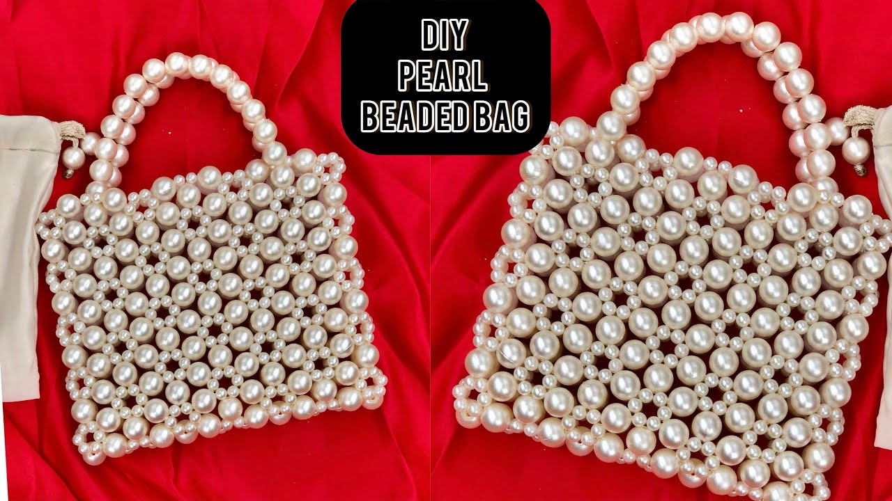 Easy Pearl Beaded Bag Tutorial || How to Bead a Pearl Bead Bag ||Beaded Bag Tutorial || Craftorria