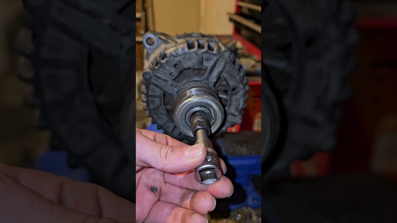 Replacing pulley on Bosch alternator on Volvo D5 engine (V70 2008).
