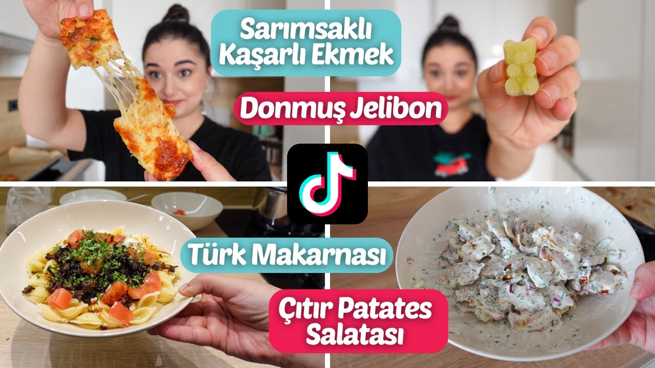 TİKTOK TARİFLERİ | Sarımsaklı Kaşarlı Ekmek, Donmuş Jelibon, Türk Makarnası, Çıtır Patates Salatası