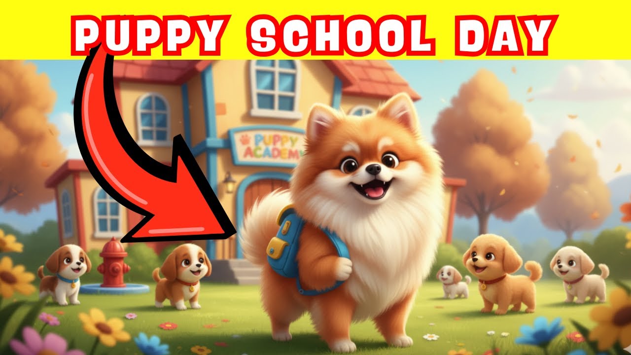 Leo the Pomeranian's First Day at Puppy School! 🐶| kids stories | fairy tales in english | tail