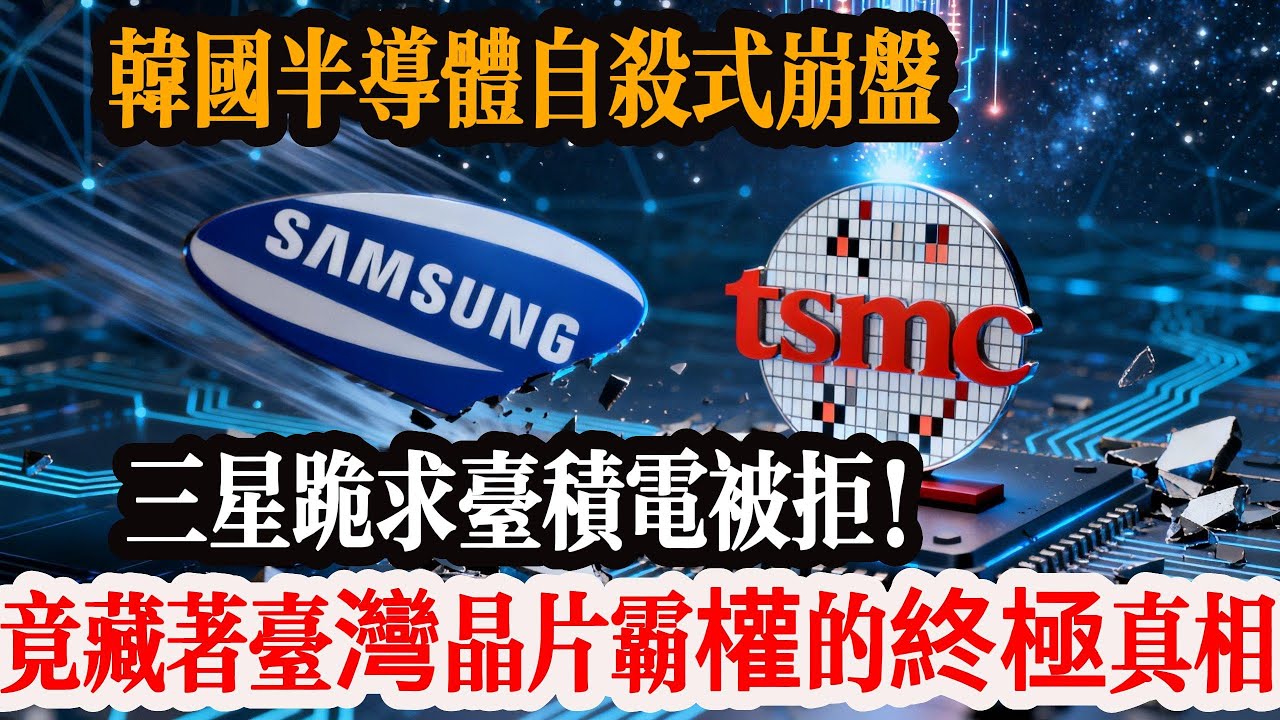 韓國半導體自殺式崩盤，三星跪求台積電被拒！竟藏著台灣晶片霸權的終極真相！#台積電 #台灣 #韓國半導體 #半導體產業 #科技博弈 #先進製程 #台灣科技 #全球供應鏈 #張忠謀 #產業升級