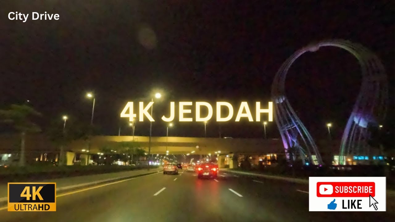 Jeddah 4K Driving | Night Tour | Amazing View | King Fahad Road - Saudi Arabia
