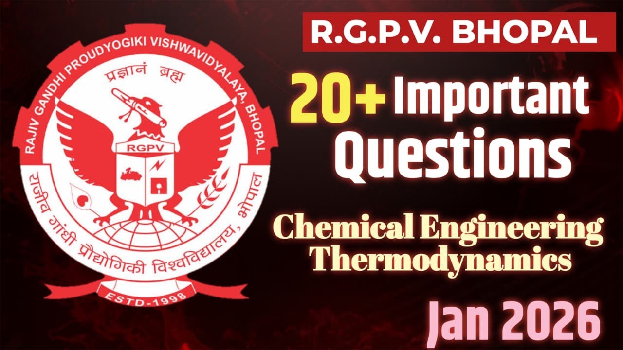 Only Important Questions | Chemical Engineering Thermodynamics | RGPV