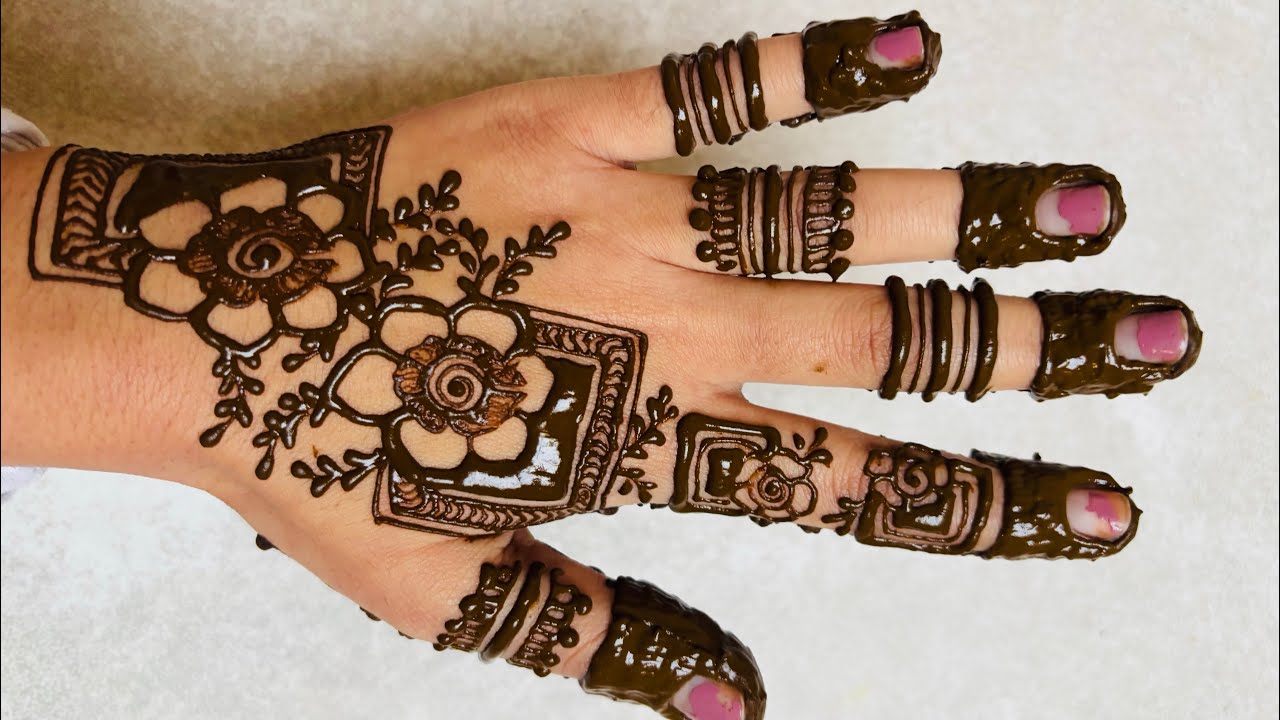 Very simple unique style mehndi design for back hand | New easy beautiful mehndi design | Mehandi 