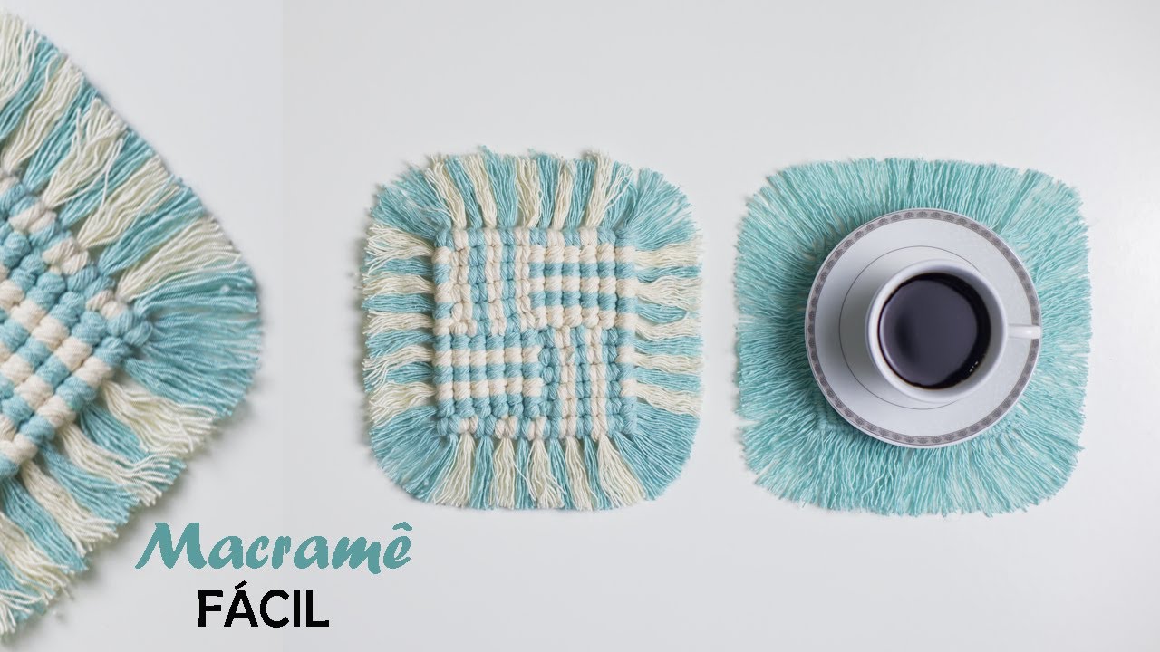 COMO FAZER PORTA COPOS  EM MACRAMÊ - FÁCIL
