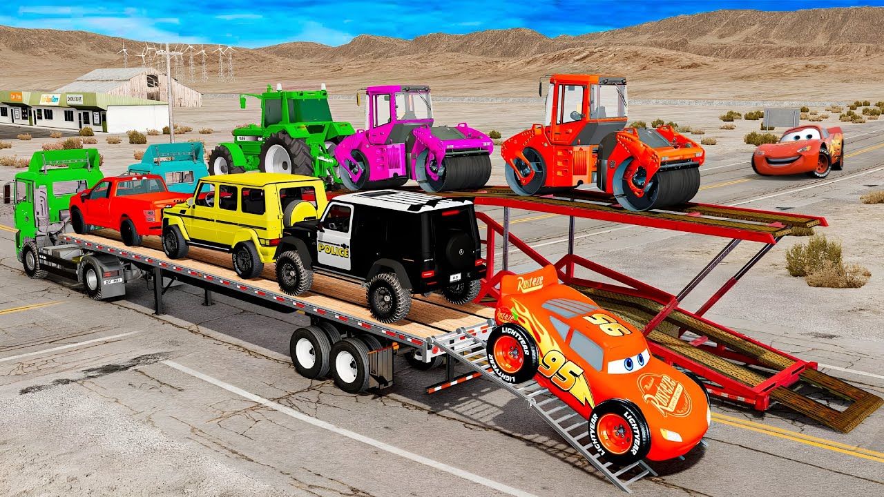 Mixer Trucks & Buses vs Massive Water Pit BeamNG BeamNG Bos Live Stream