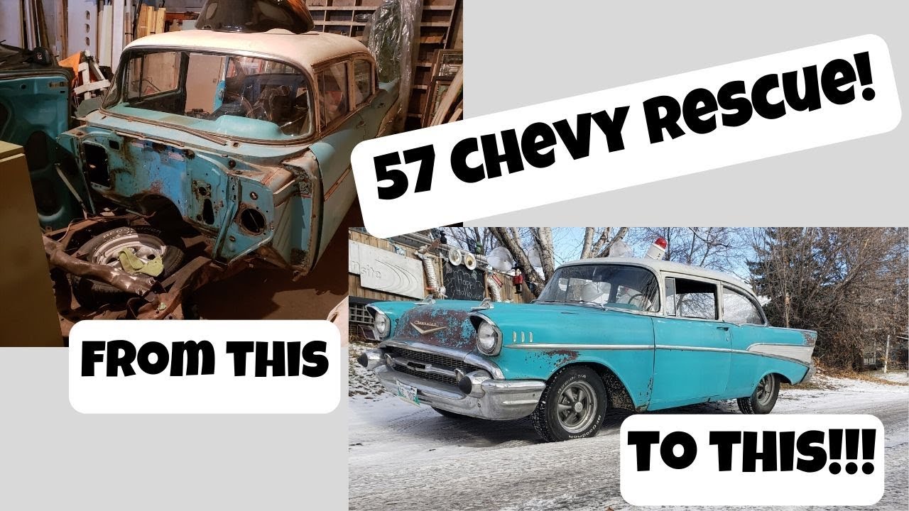 57 Chevy 2 Door Conversion - Crusher Bait to Hot Rod (Slide Show)