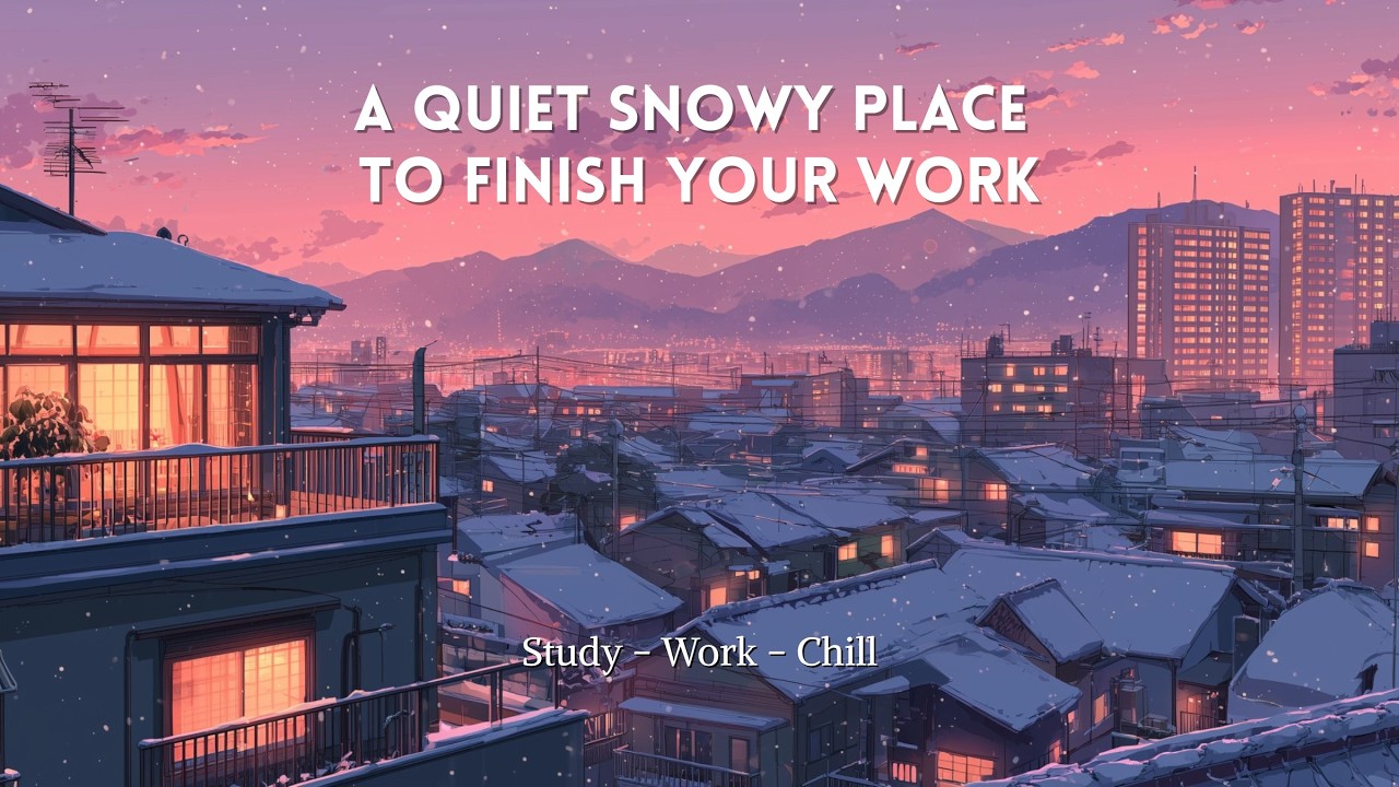Snowy Sunrise Lo-Fi ❄️ Anime City Study | Morning Focus Music | Cozy Winter Ambience