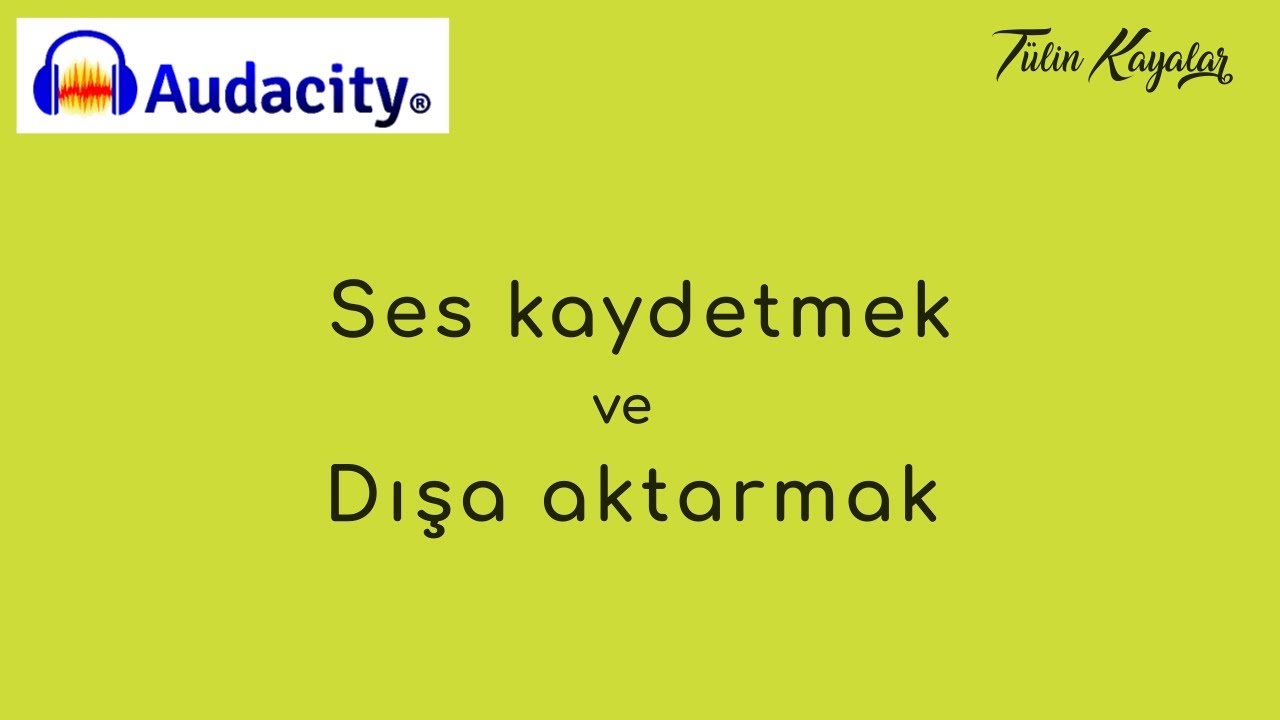 Ses kaydetmek ve dışa aktarmak