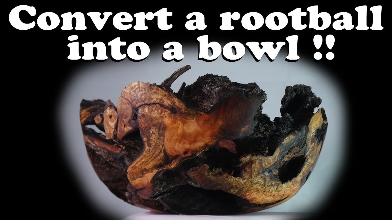 Woodturning a rootball into a bowl !!!