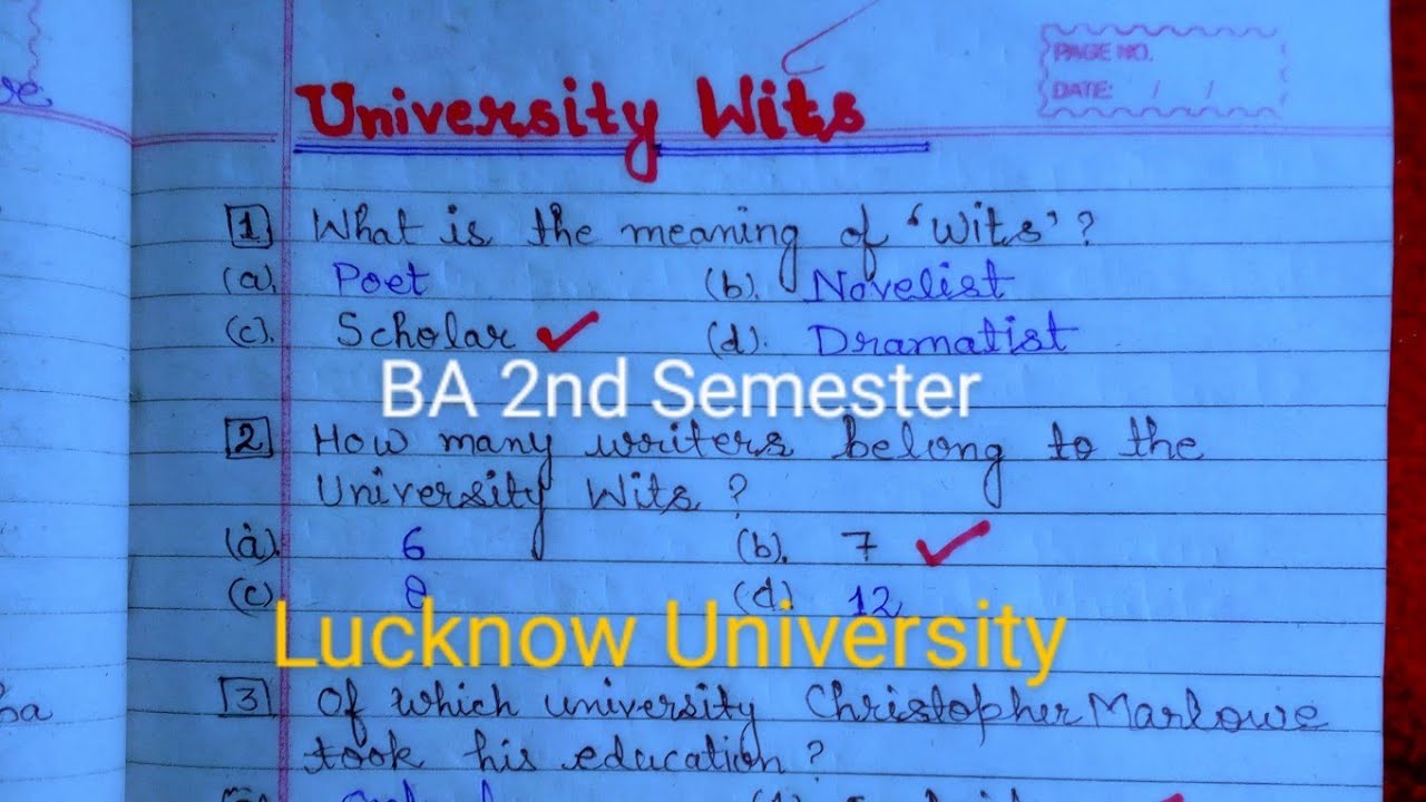 University Wits MCQs | University Wits Objective Questions and Answers | university wits objective