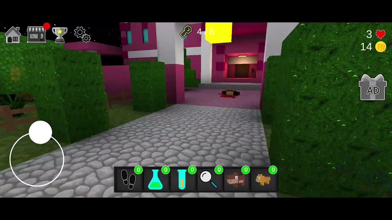 night horror in pink house with voice over
