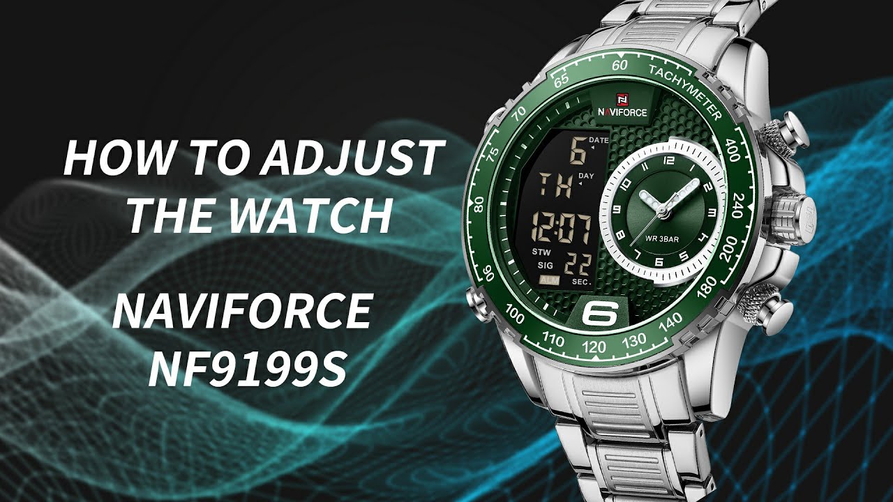 Time Setting丨NAVIFORCE Watch Men's Watch NF9199S Hot Sales Dual Display Watch (Offset Sub-Dial)