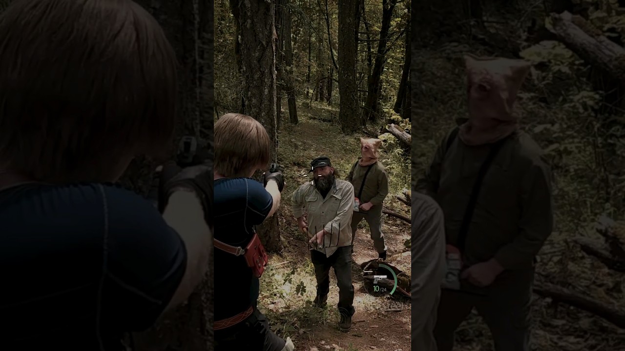 Resident Evil 4 Remake IN REAL LIFE 2 #residentevil #leonkennedy #shorts