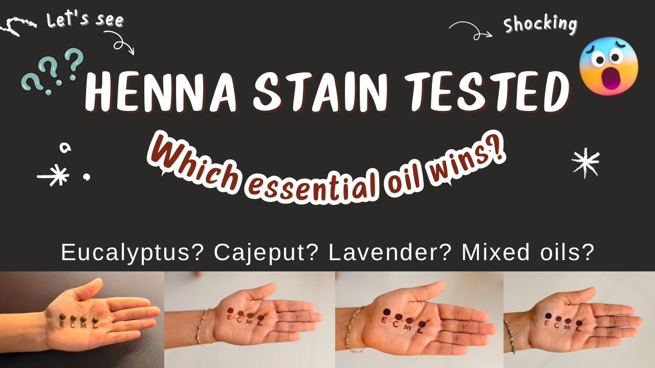 HENNA STAIN TESTED😵‍💫😨😳👍🏼 | WHICH ESSENTIAL OIL GIVES BETTER STAIN? @minehenna 