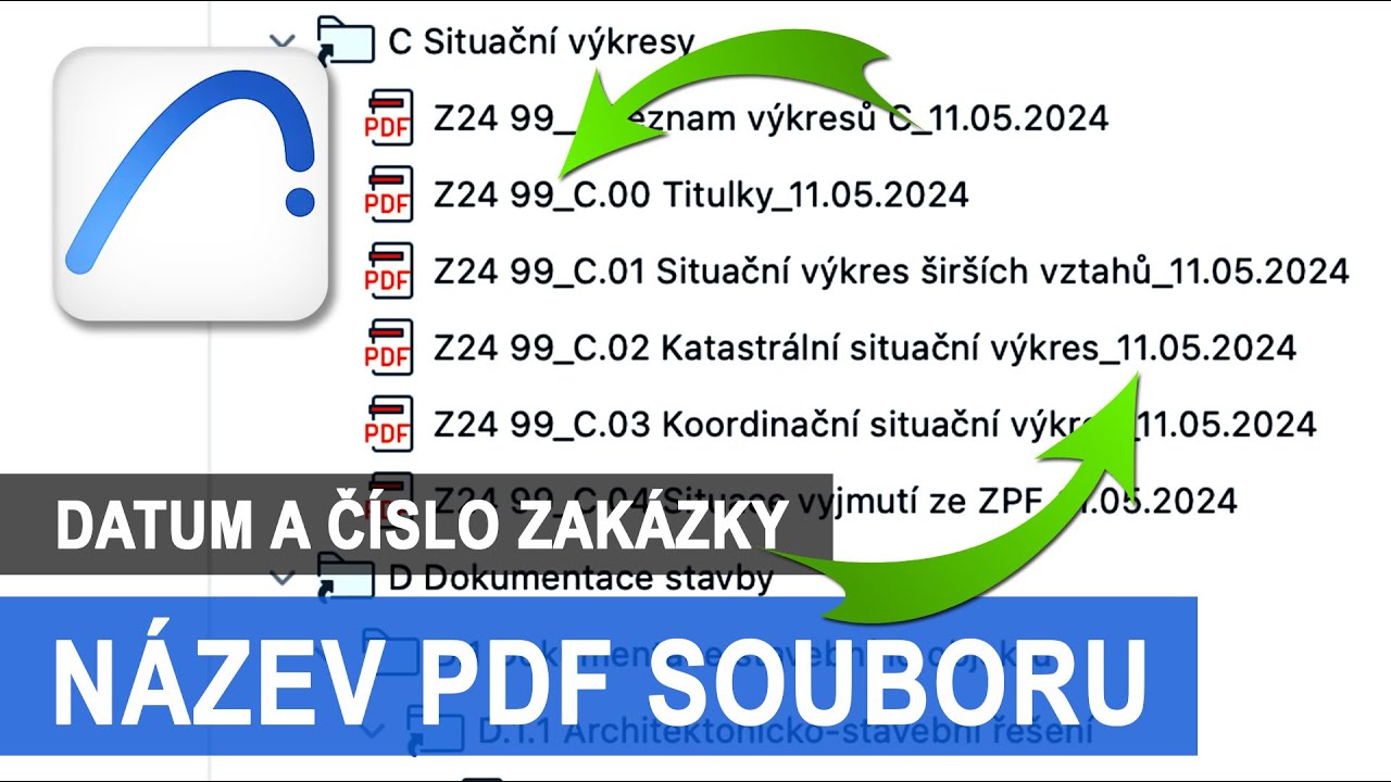 Publikace automatických názvů PDF souborů - datum a číslo zakázky | Archicad 27